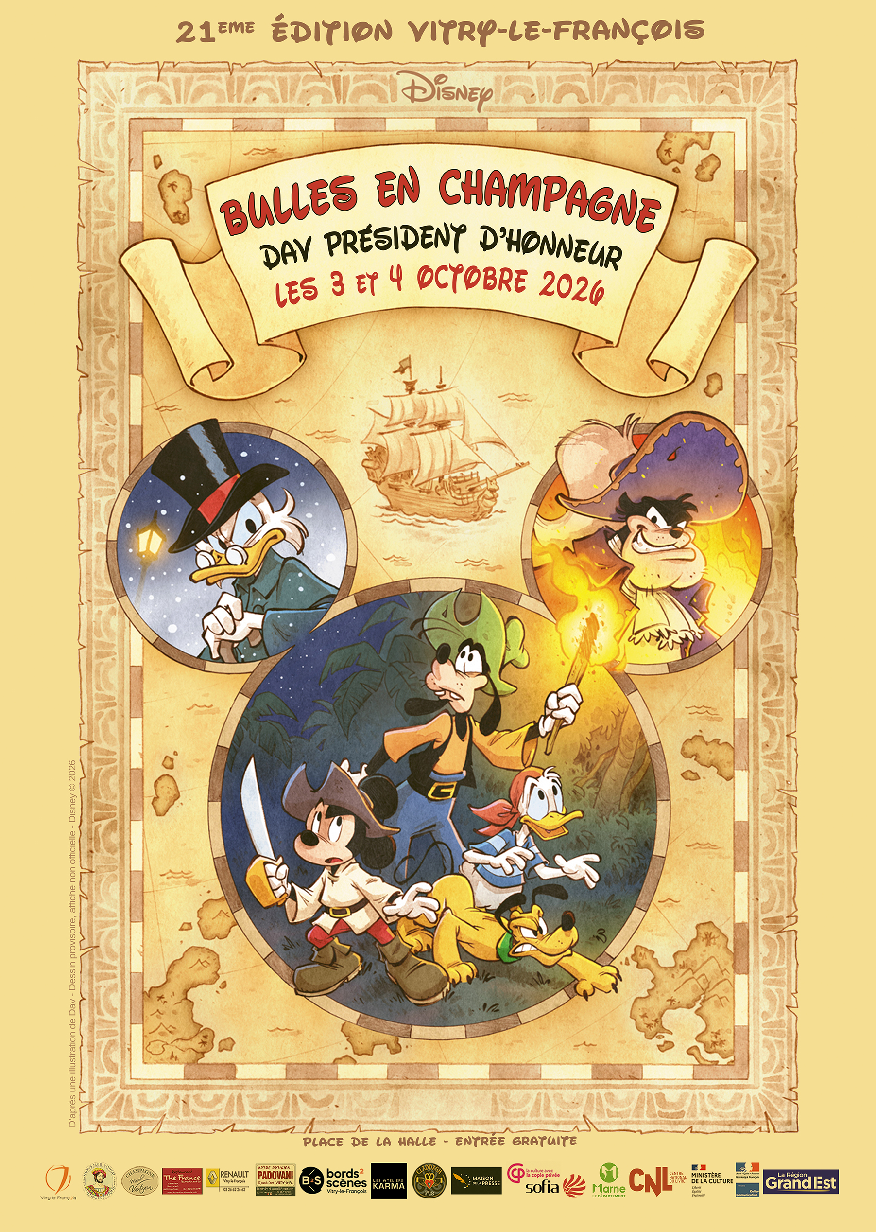 Affiche temporaire - Dav / Disney / Gl&eacute;nat